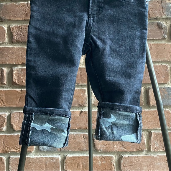 18-24M NWT Gap Slim Jeans - Black with Camo Cuffs - Picture 3 of 6